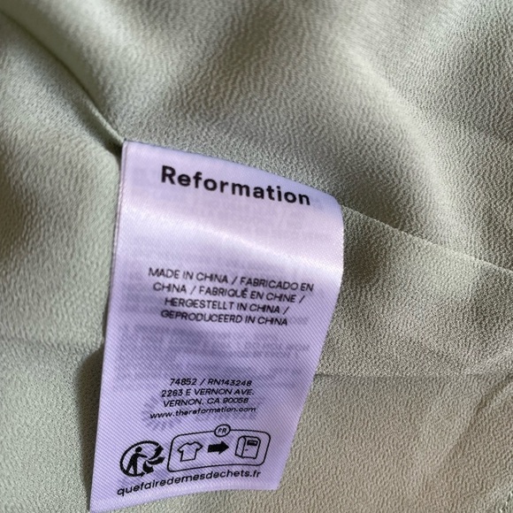 NEW Reformation Winslow Wrap Dress Pergola Floral Green | size XS - Picture 13 of 14